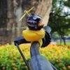 Classic Yellow Duck Bicycle Accessory with Shark Helmet – 1 Piece