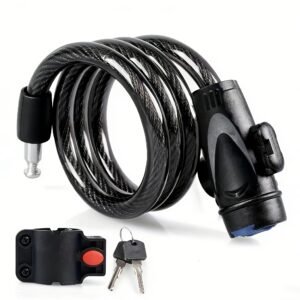 Universal Long Bicycle Anti-Theft Lock with Mounting Rack