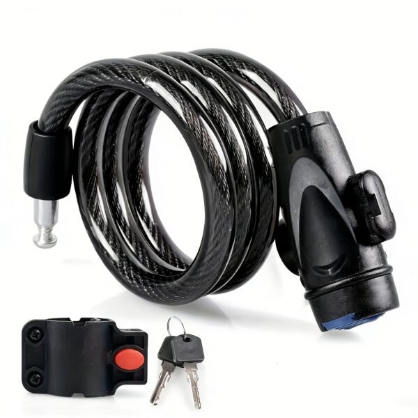 Universal Long Bicycle Anti-Theft Lock with Mounting Rack