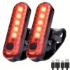 USB Rechargeable Front and Rear LED Bicycle Light Set