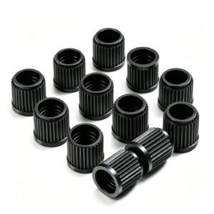 Black PE Schrader Tire Valve Caps – 2 Pieces