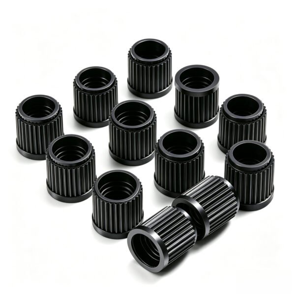 Black PE Schrader Tire Valve Caps – 2 Pieces
