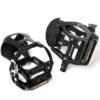 BUCKLOS Aluminium Flat Bike Pedals with Toe Clips