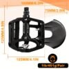 BUCKLOS Aluminium Flat Bike Pedals with Toe Clips