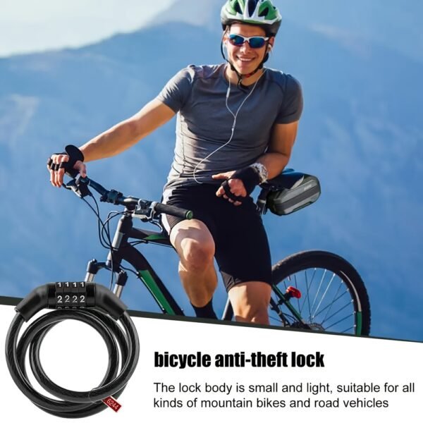 Portable 4-Digit Combination Bicycle Lock