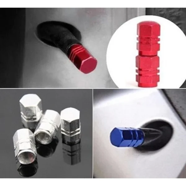 Aluminium Bicycle Tire Valve Caps – 8 Pieces, Random Colour