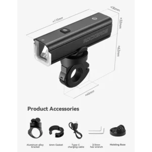 1500-Lumen Compact Bicycle Headlight
