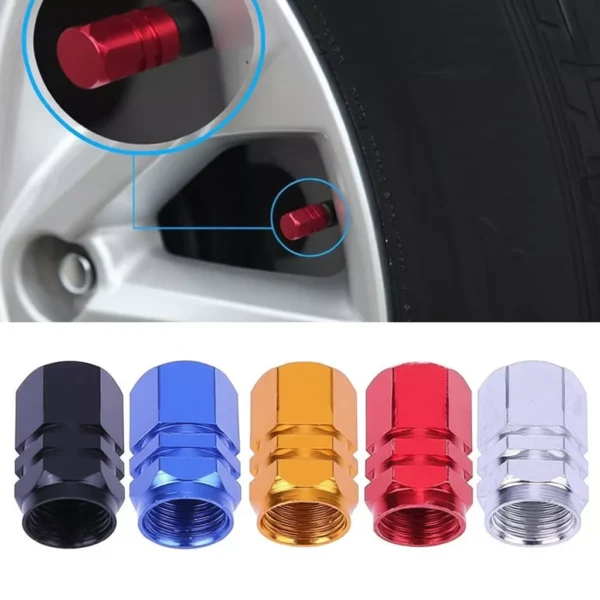 Aluminium Bicycle Tire Valve Caps – 8 Pieces, Random Colour